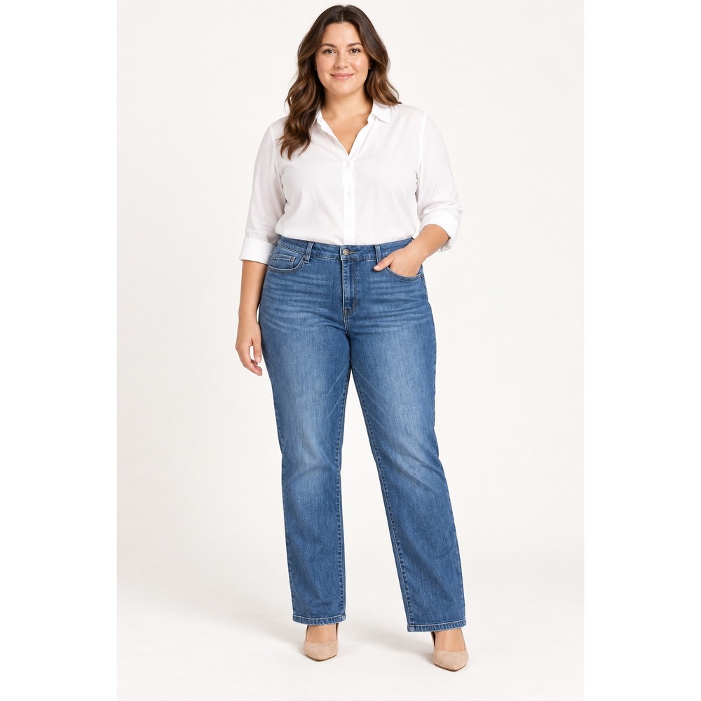 Wit & Wisdom Jeans Ab-solution Straight Leg Medium Wash Blue Size 14